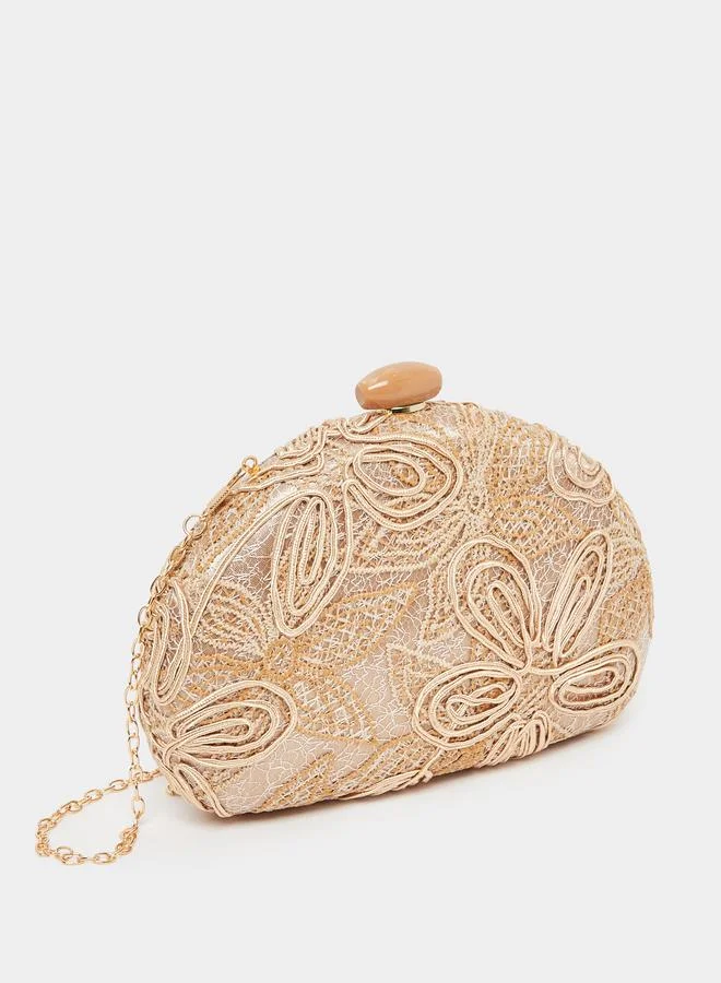 Styli Gold Embroidered Clutch