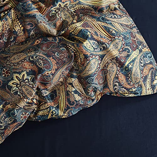Cupocupa Duvet Cover Queen Size Set Boho Floral Pattern Duvet Cover Queen for Queen Size Bed Vintage Soft Bedding Leaf Print Paisley Duvet with Pillowcases - Image 5