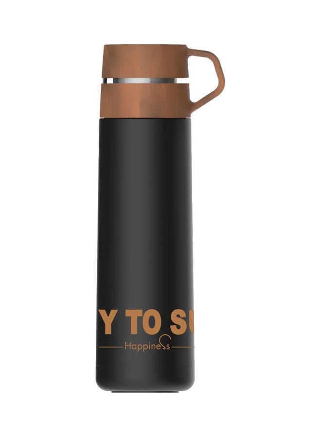 Double Stainless Steel Cup Black/Brown 27x8x8cm