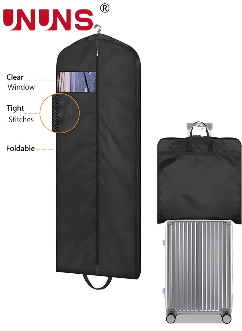 UNUNS Clothes Dust Covers,3 Packs Foldable Hanging Garment Bags With Visible Window And Zip,4" Gusseted Clear Clothes Cover For Closet Storage Suit Bag,60x100cm - Image 5