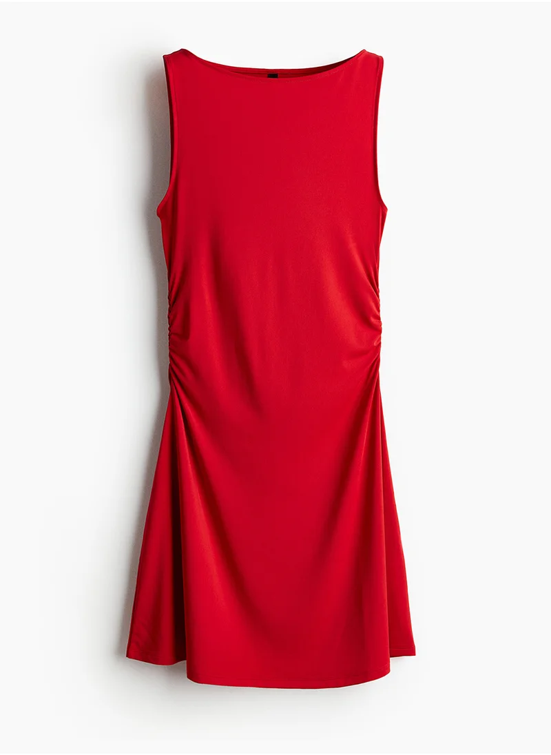 H&M Gathered Flared-Skirt Dress