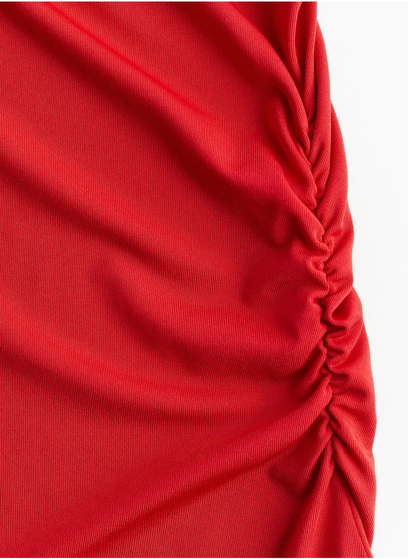 H&M Gathered Flared-Skirt Dress