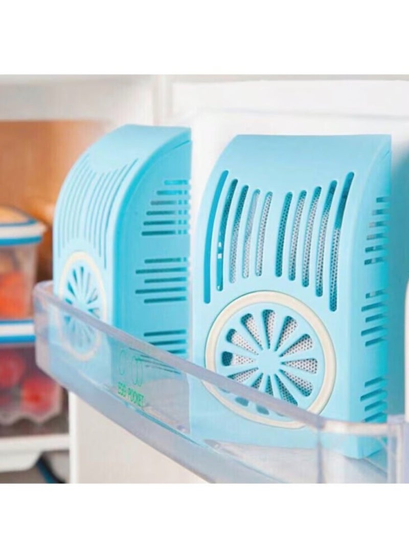 CleanWave - The Pure Effect Activated Carbon Refrigerator Deodorizer Box – Powerful Odor Eliminator, Natural Smell Absorber, Battery-Free, Reusable Fridge Freshener – Compact & Durable - Blue - Image 3