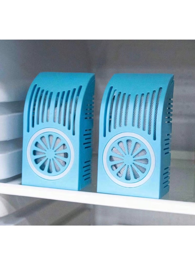 CleanWave - The Pure Effect Activated Carbon Refrigerator Deodorizer Box – Powerful Odor Eliminator, Natural Smell Absorber, Battery-Free, Reusable Fridge Freshener – Compact & Durable - Blue - Image 2