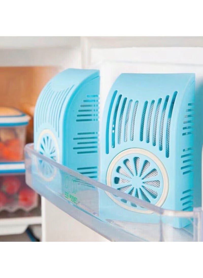 CleanWave - The Pure Effect Activated Carbon Refrigerator Deodorizer Box – Powerful Odor Eliminator, Natural Smell Absorber, Battery-Free, Reusable Fridge Freshener – Compact & Durable - Blue - Image 1