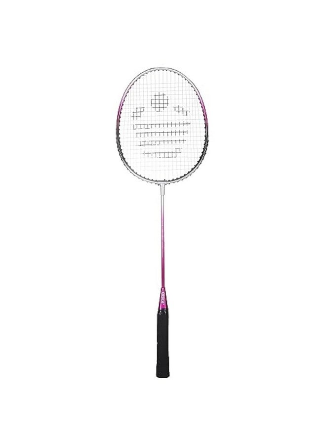 COSCO راكت بادمينتون من كوسكو CB-88 مصنوع من الفولاذ السبيكي مع غطاء رأس مجاني (فضي/وردي) | للمبتدئين | 100 جرام | أقصى توتر للوتر - 20 رطل - Image 1