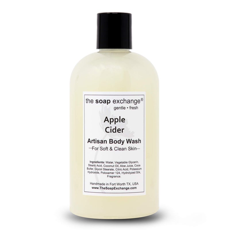The Soap Exchange Body Wash - Apple Cider Scent - Hand Crafted 12 fl oz / 354 ml Natural Artisan Liquid Soap for Hand, Face & Body, Shower Gel, Cleanse, Moisturize, & Protect. Made in the USA. - Image 2