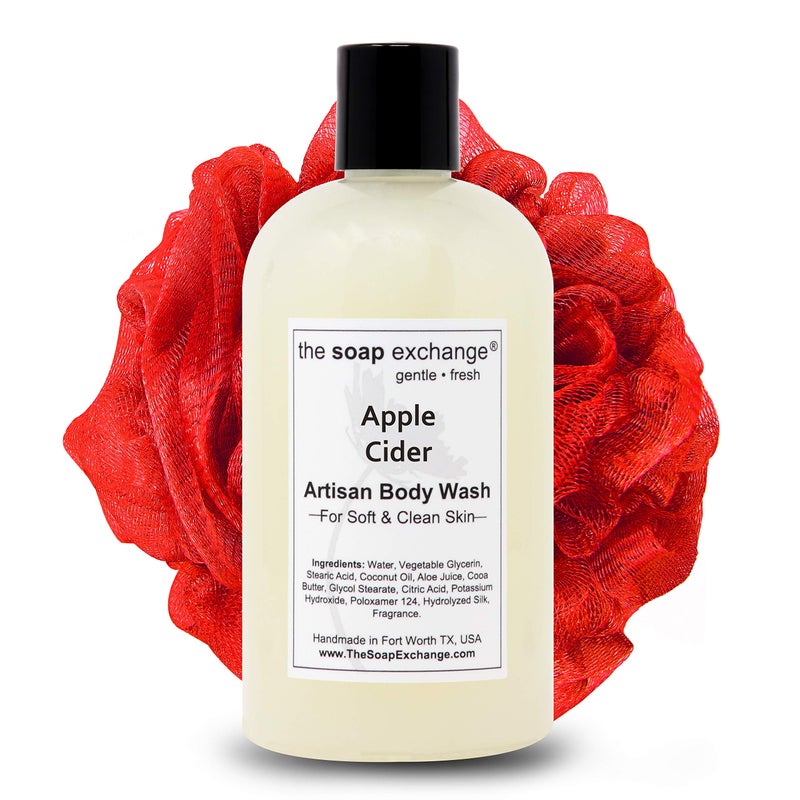 The Soap Exchange Body Wash - Apple Cider Scent - Hand Crafted 12 fl oz / 354 ml Natural Artisan Liquid Soap for Hand, Face & Body, Shower Gel, Cleanse, Moisturize, & Protect. Made in the USA. - Image 1