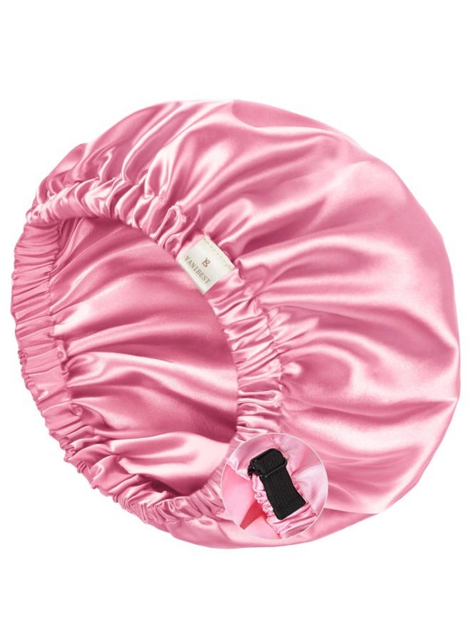 YANIBEST Silk Bonnet Satin Bonnet for Sleeping Women and Men, Adjustable Double Layer Hair Bonnet for Curly Braids Hair Light Pink - Image 1