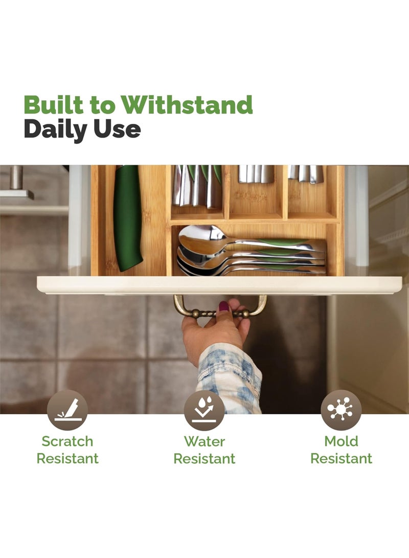 Toshionics Premium Extra Deep Bamboo 5-Slot Silverware Organizer Wooden Utensil Drawer Organizer Tray, Flatware Holder, Cutlery Divider, Multipurpose Bamboo Tray for Kitchen Drawer Storage & Fruit Serving Plate (40x27.5x4.5cm) - Image 3