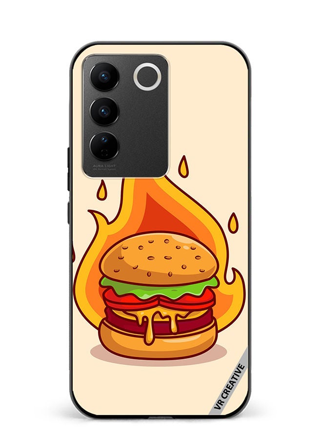 VR CREATIVE Protective Case Cover For Vivo V27e Burger Cheese Design Multicolour - Image 1