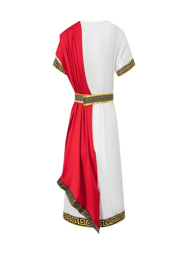 Okbebe Kids Roman Costume Halloween Greek Toga Costumes For Boys (Red 8-10Y) - Image 3