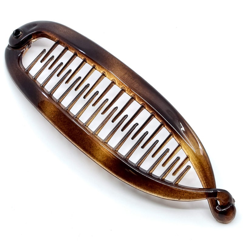 Camila Paris CP5 4.5 inch French Banana Clip Hair Comb Classic Girls Updo Flexible Ponytail Holder Interlocking Banana Combs, Fashion Durable Styling Hair Accessories for Women, Made in France