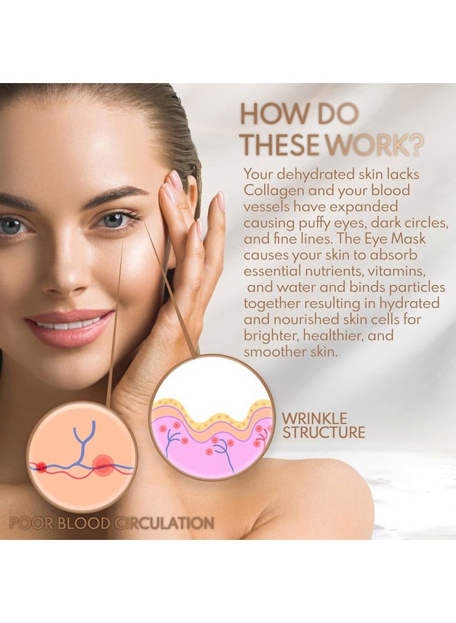 Alayna Under Eye Anti-Aging Eye Mask Collagen Patch Treatment for Minimizing Wrinkles, Puffy Eyes, Eye Bags, Dark Circles, Fine Lines Under the Eye, Looking Less Tired, Revitalizing, Moisturizing and Refresh - Image 3