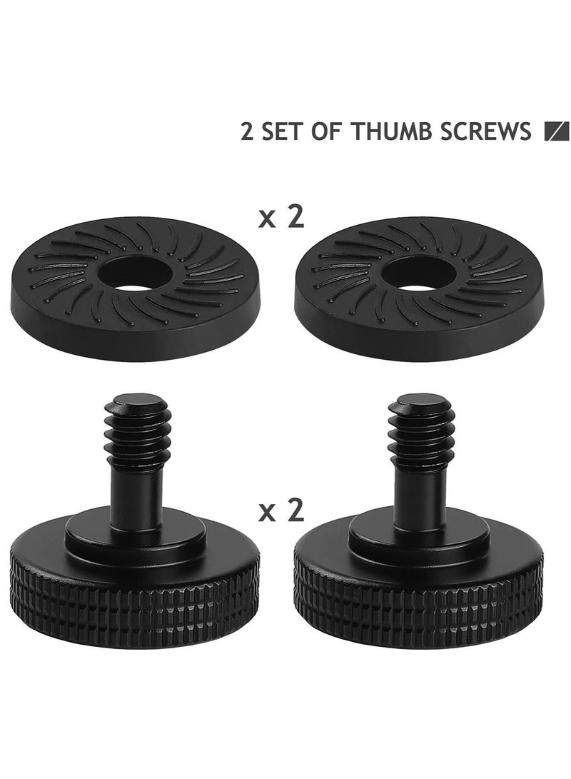 Captaintech Camera Holder Screw, Thumb Screw Camera Quick Release Adapter, with Rubber Pads, Tripod Screw Rubber Washers Female to 1/4"" Male Thumbscrew L Bracket Mount Thread for Camera Mounting Plate 2 Set - Image 3