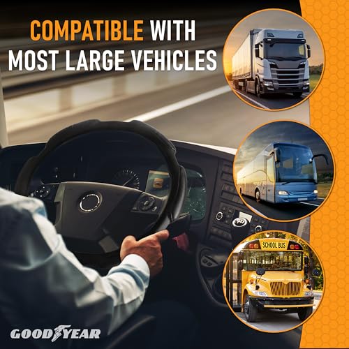 GOODYEAR, Bus and Truck Steering Wheel Cover [18 INCHES], Durable, Comfortable, and Protective, Improve Your Grip and Control on The Road - Image 2