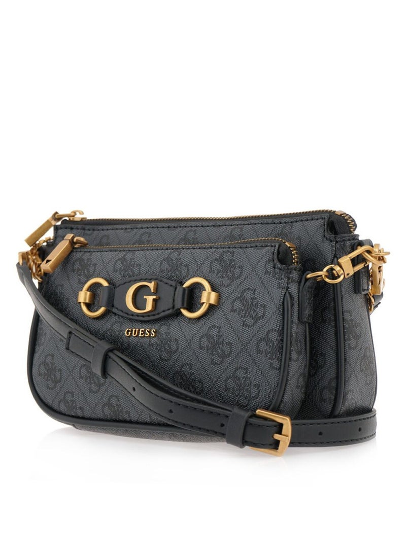 GUESS Guess Women's 2-in-1 Dark Grey Logo-Printed Crossbody Bag  - Image 1