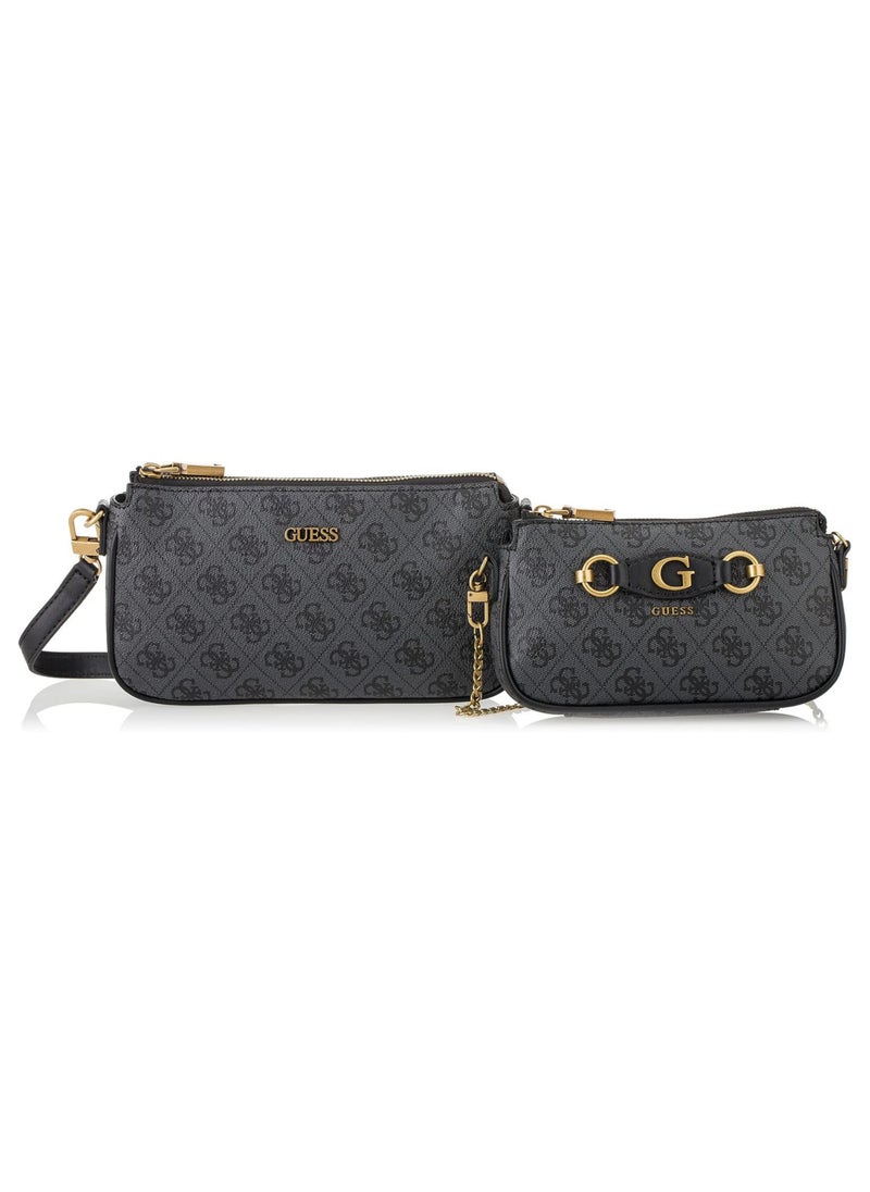 GUESS Guess Women's 2-in-1 Dark Grey Logo-Printed Crossbody Bag  - Image 2
