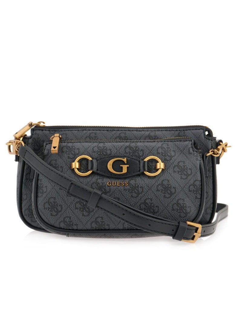 GUESS Guess Women's 2-in-1 Dark Grey Logo-Printed Crossbody Bag  - Image 4