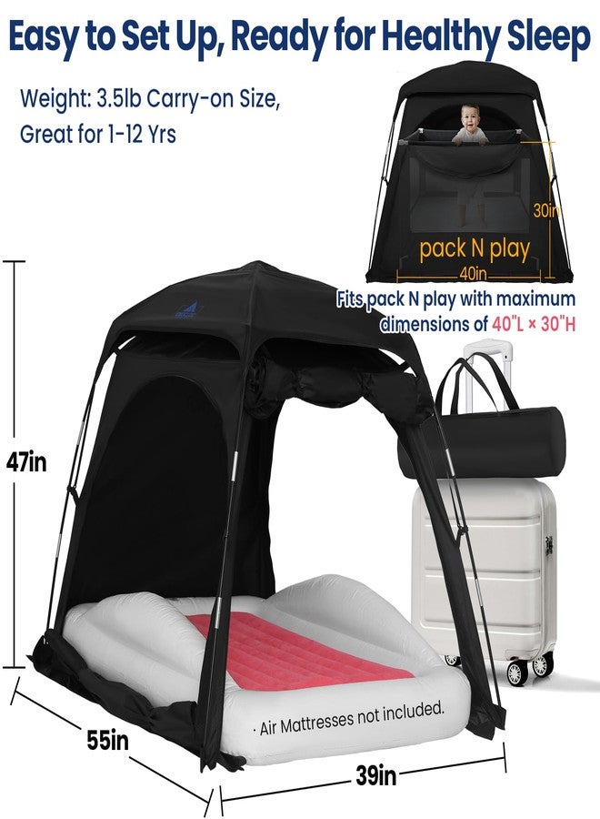 KNOCLOC Blackout Sleep Tent for Pack and Play, Toddler Travel Bed - Image 2