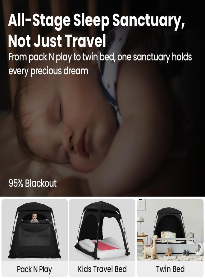 KNOCLOC Blackout Sleep Tent for Pack and Play, Toddler Travel Bed - Image 5