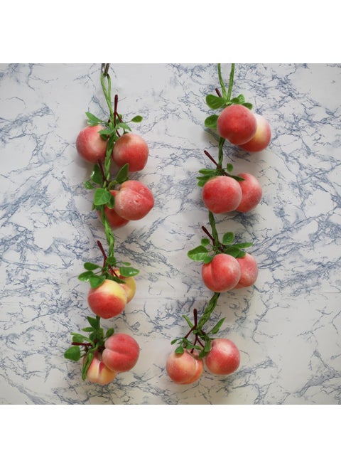 Wonderland Artificial Real Looking Peach String Set of 2 Natural RealLooking Artificial Fruits and Vegetables