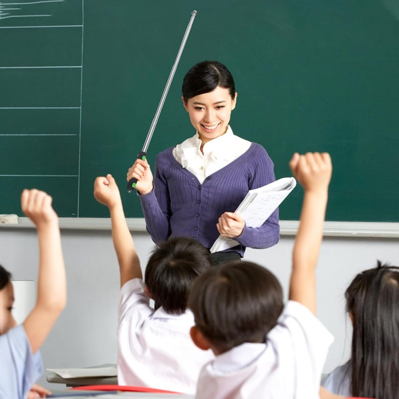 عصا مؤشر من الفولاذ المقاوم للصدأ قابلة للسحب بطول 1.6 متر مع سارية علم دليل سميكة ومقبلة إسفنجي للاستخدام في التدريس والمؤتمرات - Image 4