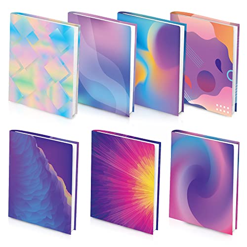 Feela 7 Pack Neon Pattern Jumbo Fabric Book Covers, Washable Durable Reusable Nylon, Stretchable for Hardcover Textbooks & Notebooks up to 9'x11' - Image 1