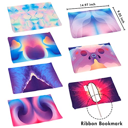 Feela 7 Pack Neon Pattern Jumbo Fabric Book Covers, Washable Durable Reusable Nylon, Stretchable for Hardcover Textbooks & Notebooks up to 9'x11' - Image 2