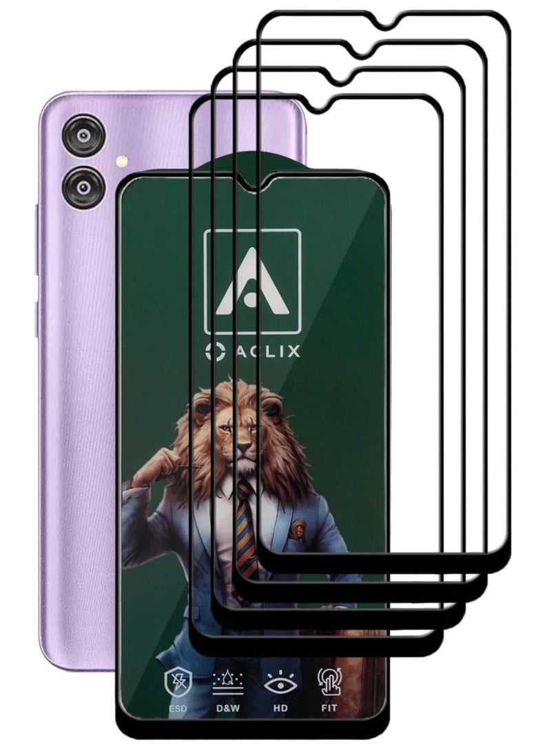 ACLIX 4 Pieces Antistatic ESD Dustproof Premium Quality High Definition Tempered Glass Screen Protector Designed For Samsung Galaxy F04 - Image 1