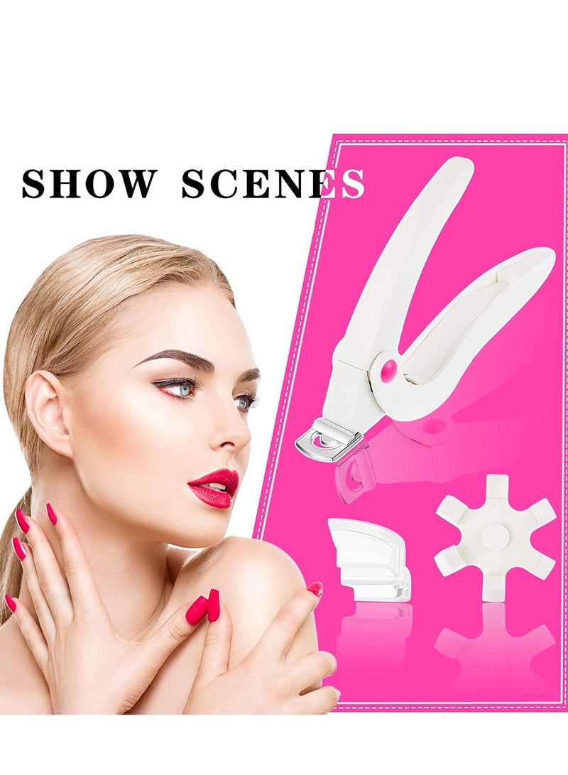 SYOSI KASTWAVE 2Pcs Acrylic Nail Clipper Stainless Steel Nail Tip Cutter Gel False Nail Trimmer Fake Nail Clipper Adjustable Nail Cuticle Edge Trimmer Nail Art Manicure Tools (White) - Image 3