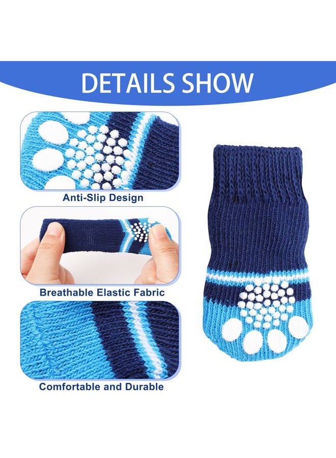 uxcell 2 Pairs Anti-Slip Dog Socks for Indoor on Hardwood Floor Wear - Strong Grips Traction Control Prevents Licking Dog Paw Protection for Pet Puppy Dogs, Size M, Soft, Bone Pattern - Image 3
