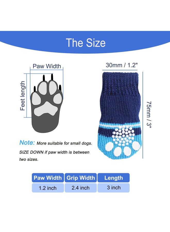 uxcell 2 Pairs Anti-Slip Dog Socks for Indoor on Hardwood Floor Wear - Strong Grips Traction Control Prevents Licking Dog Paw Protection for Pet Puppy Dogs, Size M, Soft, Bone Pattern - Image 4