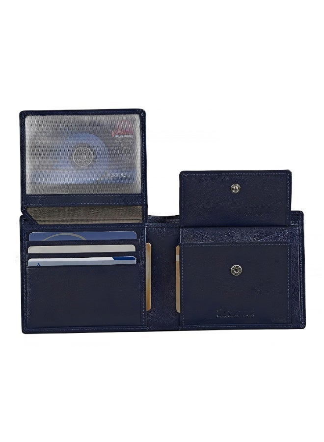 URBANFOREST URBAN FOREST Sherlock Blue Leather Wallet, Keyring and Pen Gift Set for Men, 6 Card Slots, Premium 3-Piece Combo Set, Stylish Men’s Wallet Gift - Image 4
