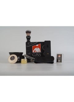 G.B.S Wood Straight Razor Complete Beard Shaving Kit Box Mug Natural Soap Brush Alum Block Strop Paste Old Fashioned Ultimate Wet Shaving Experience Professional & Personal Travel  - Image 1