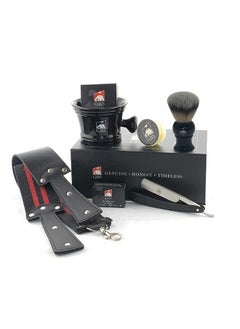 G.B.S Wood Straight Razor Complete Beard Shaving Kit Box Mug Natural Soap Brush Alum Block Strop Paste Old Fashioned Ultimate Wet Shaving Experience Professional & Personal Travel  - Image 5