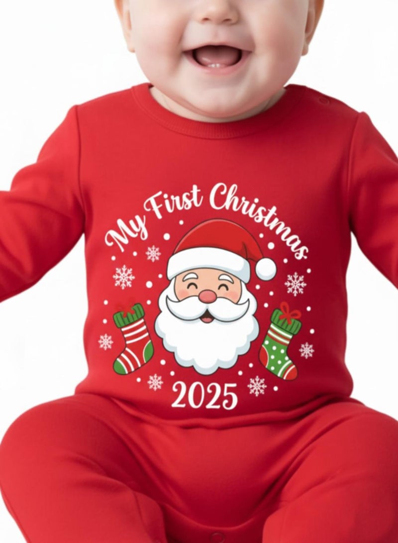 babyqlo My First Christmas 2025 Red Baby Romper - Image 3