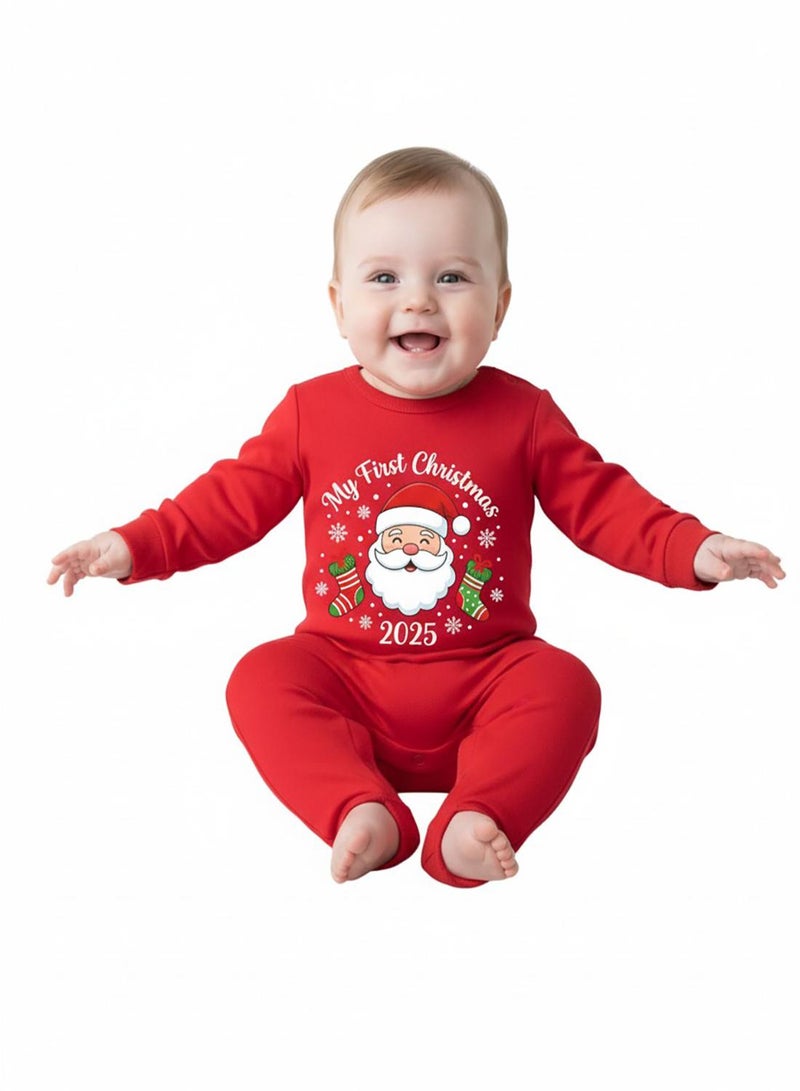 babyqlo My First Christmas 2025 Red Baby Romper - Image 2