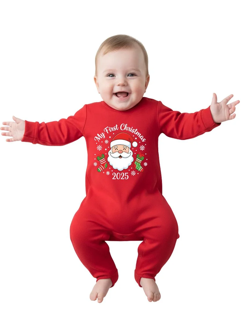 babyqlo My First Christmas 2025 Red Baby Romper