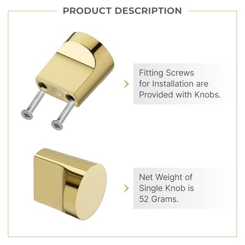 LAPO 10 Piece Cabinet Knobs – Drawer Knobs for Kitchen, Cupboards & Dressers (Material-Zinc, PVD Gold Finish) - Image 4