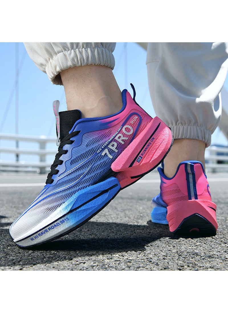 Generic - Cheetah 7Pro Racing Carbon Plate Running Shoes Unisex Breathable Comfortable Popcorn Pattern Mens Womens Couple Style Electric light - Image 1