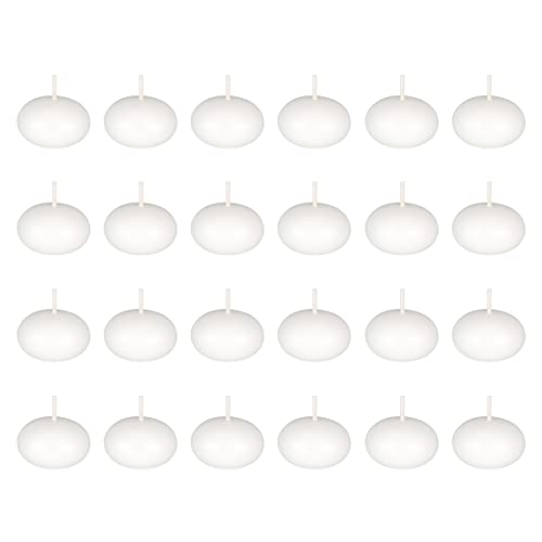 Mega Candles 24 pcs Unscented White Floating Candles, Hand Poured Wax Candle 1.5 Inch Diameter, Home Décor, Wedding Receptions, Occasions, Festivities, Events, Meditations, Tranquility, Spa - Image 1