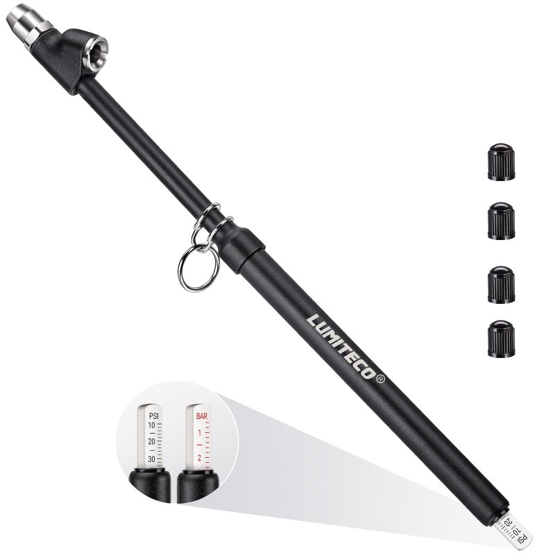 LUMITECO 12 Dual Head Tire Pressure Gauge Heavy Duty Truck Tire Gauge Range 10150PSI 110Bar for Tire Pressure Checker StraightOn Tire Air Gauge Extended Tube for Semi Truck RV Car Motorcycle - Image 3