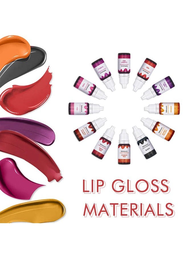 BONNIE CHOICE 12 Colors Liquid Lip Gloss Pigment Set, DIY Lipstick Liquid Pigment for Set Making Lip Gloss, DIY Lip Cosmetic Dye, Edible Coloring Pure Plant for Gloss Base  - Image 4