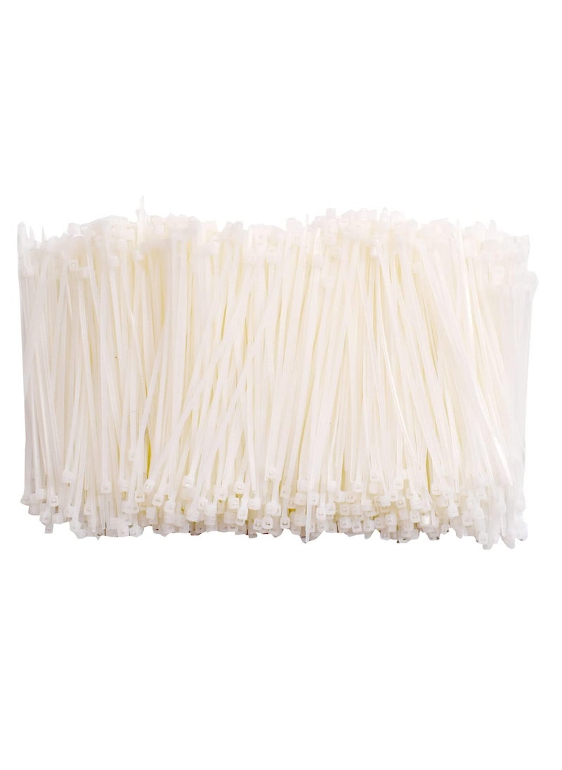SHIVROH STAR Shivroh Star 4 inch Nylon Cable Ties Self Locking Cable Ties White 100 mm 25 mm 4 Inch1000 Pcs Heavy Duty Strong Zip Ties Teeth Grip Fastener Organizer Tie 1000pc 4 inch 100mm 25mm 
