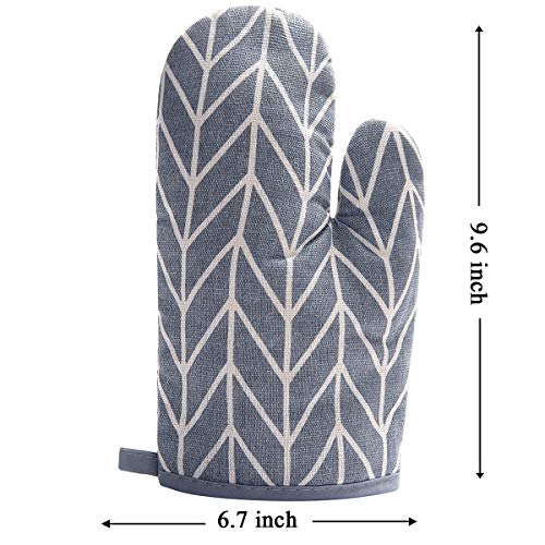 Win Change Oven Mitts and Potholders BBQ Gloves-Oven Mitts and Pot Holders Sets with Recycled Cotton Infill Silicone Non-Slip Cooking Gloves for Cooking Baking Grilling (4-Piece Set,Grey) - Image 4
