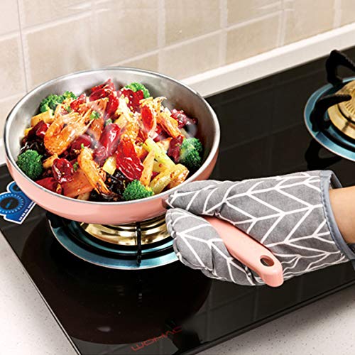 Win Change Oven Mitts and Potholders BBQ Gloves-Oven Mitts and Pot Holders Sets with Recycled Cotton Infill Silicone Non-Slip Cooking Gloves for Cooking Baking Grilling (4-Piece Set,Grey) - Image 3