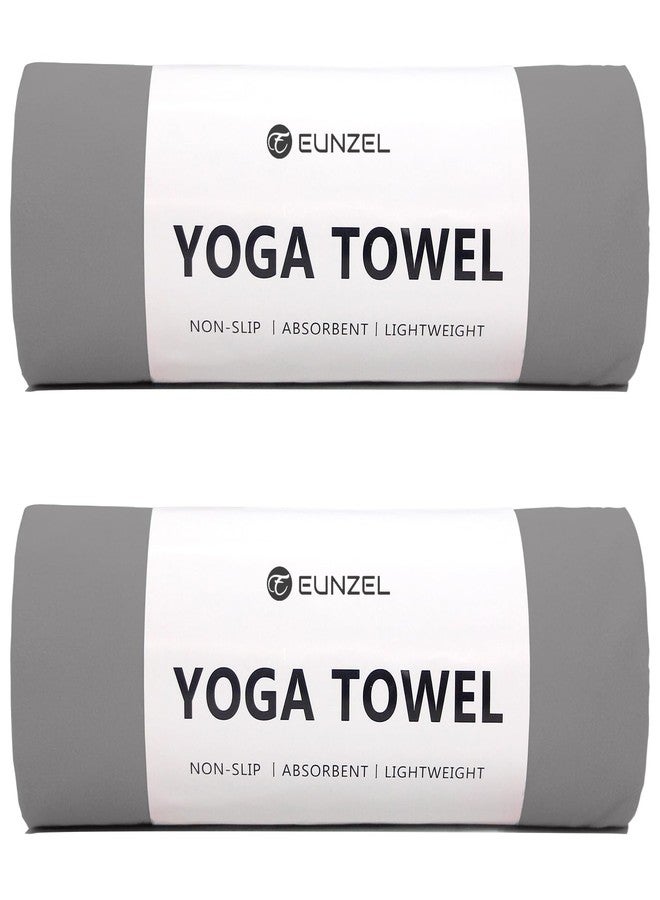 Eunzel 2 Pack Hot Yoga Towel Non Slip Yoga Mat Towel Non-Slip Sweat Absorbent Microfiber Towel for Hot Yoga, Pilates and Workout 72" x 26.5",Dark Grey - Image 1