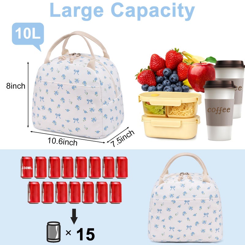 Bluboon Lunch Box for Women Cute Lunch Bag Reusable Insulated Lunch Bags Large Capacity Lunchbox Cooler for Work Picnic or Travel - Image 3