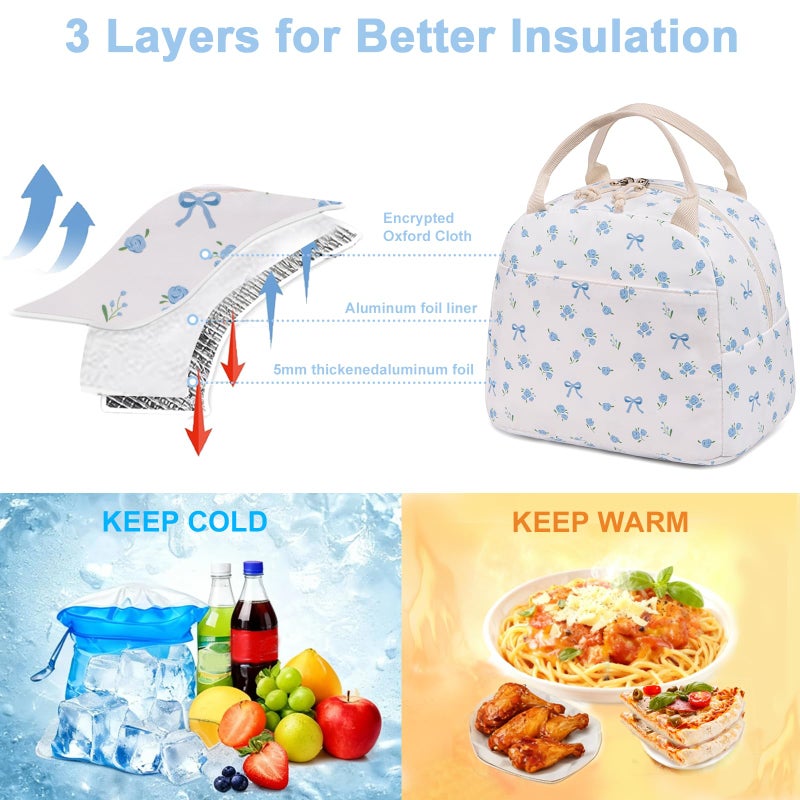 Bluboon Lunch Box for Women Cute Lunch Bag Reusable Insulated Lunch Bags Large Capacity Lunchbox Cooler for Work Picnic or Travel - Image 4